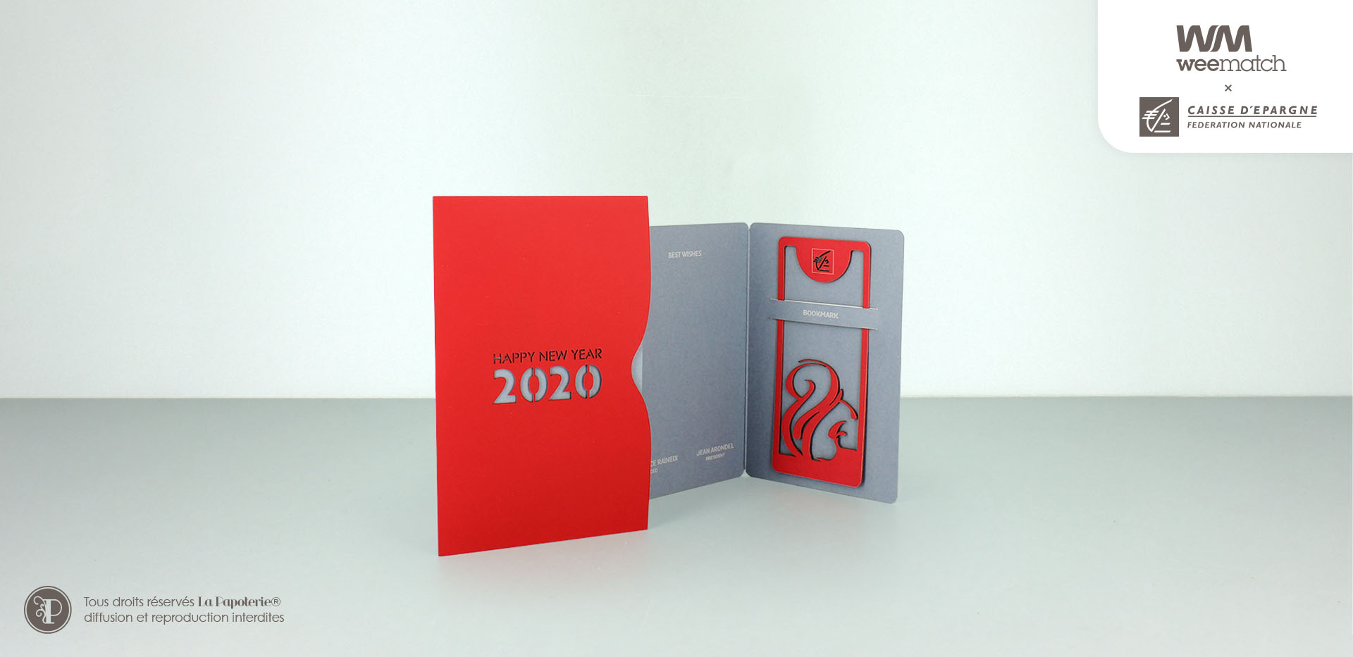 La Papoterie 0004_caisse-epargne-pochette-cadeau-marque-page Gift sleeve bookmark greetings card Caisse Epargne  